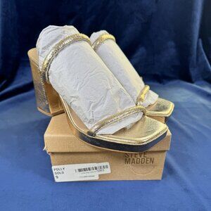 Steve Madden Polly Platform Heel Gold Women's Size 9 0139